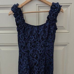 Lilly Pulitzer Mara Bright Navy About Face Lace Dress